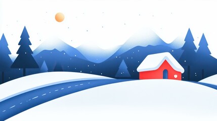 Brighten your projects with a fun and whimsical winter landscape showcasing vibrant cartoon textures for a cheerful feel