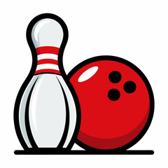bowling pins and ball
