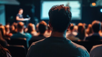Fototapeta premium Audience Member at a Conference Presentation