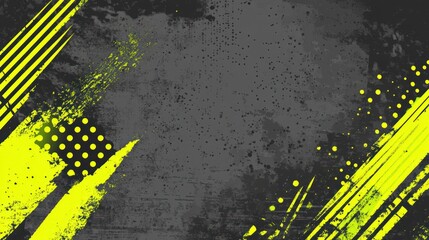 Abstract grunge background with yellow and gray textured design.