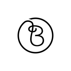 INITIAL LETTER B CIRCLE LINE SIMPLE LOGO