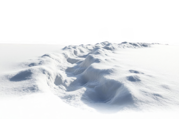 Winter Snow Track Footprints Landscape.
