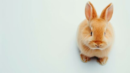 Obraz premium Adorable fluffy bunny with large ears, perfect for your Easter celebrations Customize it with your own text.