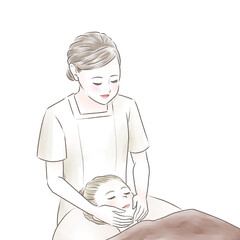 エステサロンで施術を受けるシーン　