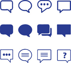 Minimalist chat bubble icons collection