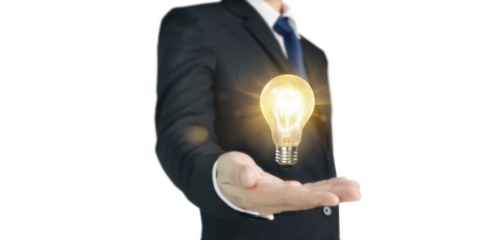 Innovative business concepts modern office digital illustration bright environment close-up view creative ideas in action
