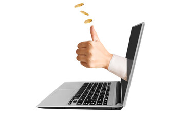 Digital business success online work environment conceptual image modern technology positive vibes...