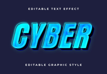 Blue Neon Cyber Digital Text Effect