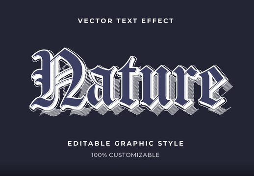 Blue and White Gothic Elegant Text Effect