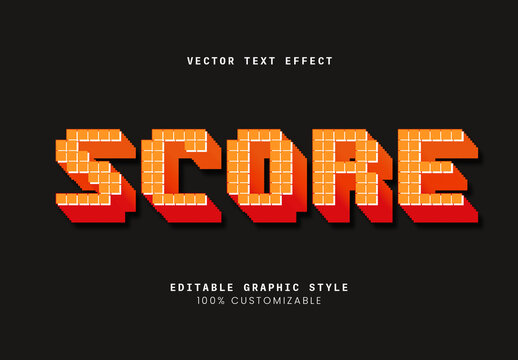 Orange Block 3D Pixel Alphabet Grid Text Effect