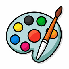 palette and brushes
