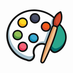 palette and brushes