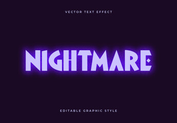Purple And Black Futuristic Horror Neon Text Effect