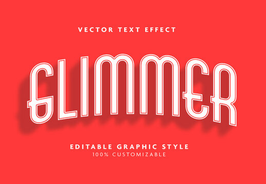 White And Red Retro Tall Shadow Text Effect Template