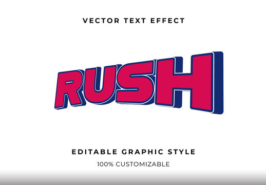Red and Blue Bold 3D Modern Text Effect