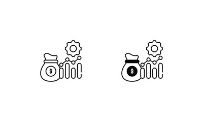 Cost icons set vector stock illustration 