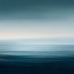 Fototapeta premium Serene Teal And Blue Seascape At Dawn With Minimal Horizon