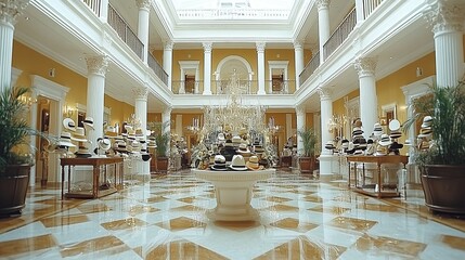 Obraz premium Luxurious interior of a high-end hat store
