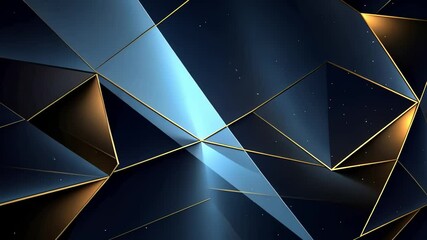 Geometric, dark,  faceted design with golden accents - Powered by Adobe