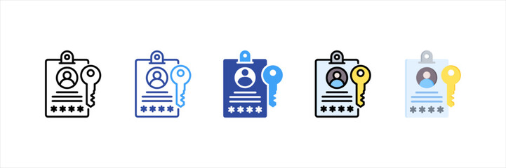 Login Credentials Multi Style Icon Set