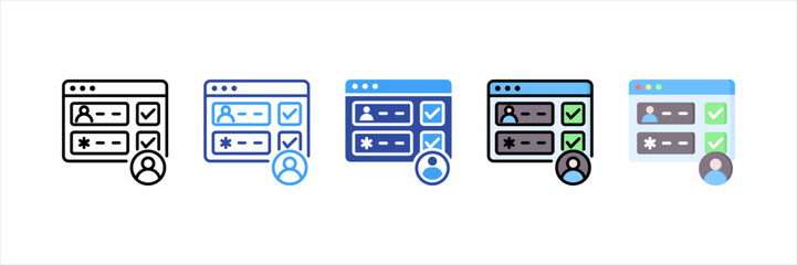 Authorization Multi Style Icon Set