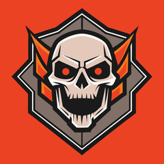 Striking Skull Illustration Featuring Solid Color Fill