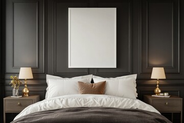 A luxurious bedroom featuring a cozy bed and elegant decor