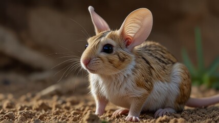 Obraz premium Small desert rodent, alert and curious (1)