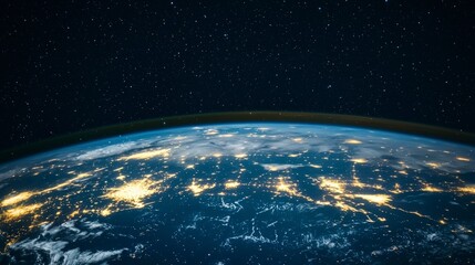 Obraz premium Earth at Night Stunning High Resolution Planet Photo