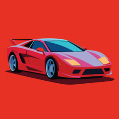 Fototapeta premium Modern Automobile Logo Illustration on Solid Color Background