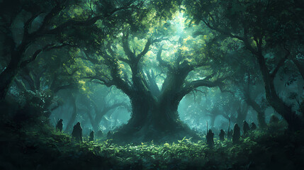 Fototapeta premium illustration dense forest