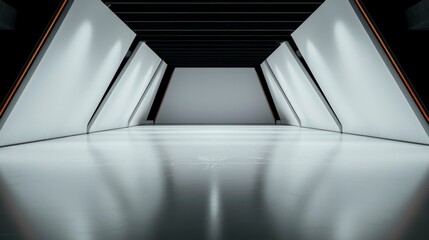 Fototapeta premium Empty Modern Arena High Resolution Cinematic Interior Design