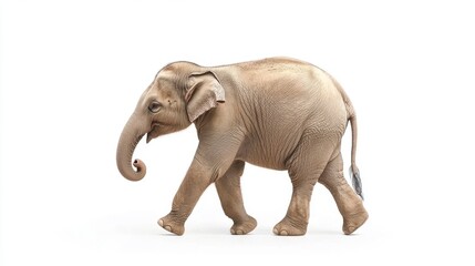 Naklejka premium Baby Elephant Walking Alone