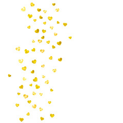 San Valentin Day Confetti. Greeting Sparkle For Present. Wedding Frame. Yellow Retro Splatter. Graphic Design For Discount. Golden Vintage Voucher. Gold San Valentin Day Confetti.