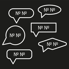 Number speech bubble. Digital ranking icon. Black communication element. Vector symbol. E