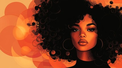 Portrait of a Black Woman with a Large Afro