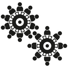 Roundtable icon. Business meeting symbol. People collaboration sign. Vector illustration.