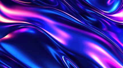 Obraz premium Abstract Blue Purple Iridescent Fluid Background Texture with Swirls and Shimmering Effects in Vibrant Colors and Smooth Transitions