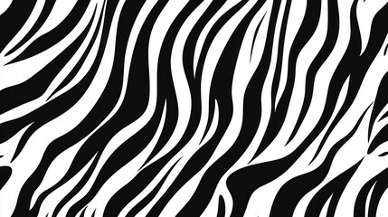 Seamless zebra skin or tiger fur stripe pattern. Tileable monochrome bold black and white African safari wildlife background texture. Abstract trendy boho chic fashion animal print camouflage motif.