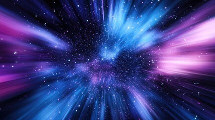 Fototapeta premium Abstract Cosmic Background with Purple and Blue Light Streaks
