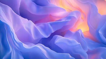 Obraz premium Abstract Pastel Fabric Texture With Flowing Waves And Gradient Colors Using Pastel Colors For Background Design Ideas In Elegant Style For Wall Decor And Interior Design Featuring Smooth Flowing