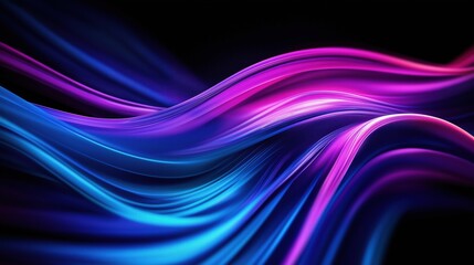 Abstract blue and purple liquid wavy shapes futuristic banner. Glowing retro waves background