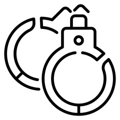 Handcuff Line Icon