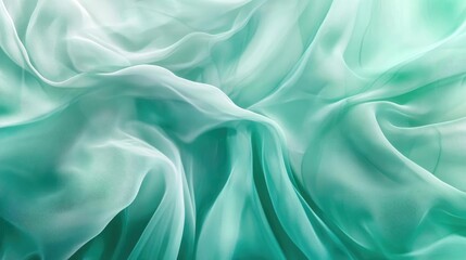 Obraz premium Aqua Green Fabric Draped Texture Background Soft Smooth Elegant Pastel Color Patterned Flowing Design Fabric Texture Design Abstract Background Image Soft Pastel Color Aesthetic Background Image