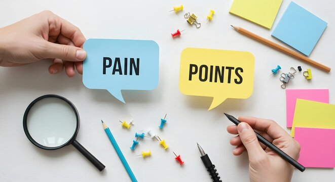 Business pain point and marketing concepts. idea, plan and strategy