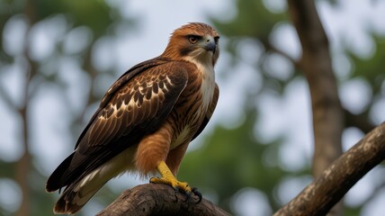Fototapeta premium Raptor perched on a branch