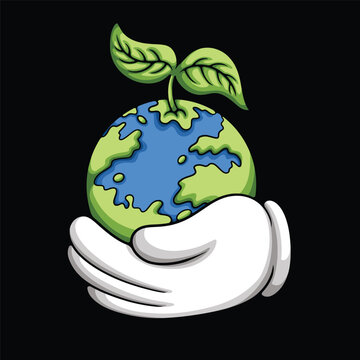 recommend clip art: hand holding earth illustration