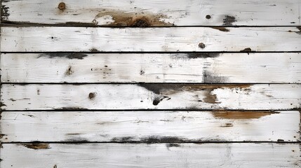 Naklejka premium Rustic Distressed White Wood Planks: Vintage Textured Paneling & Farmhouse Decor