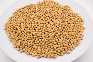 This detailed collage showcases the natural beauty and nutritional richness of soybeans.