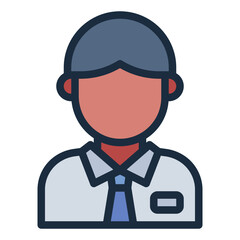 Businessman worker filled line icon representing corporate employees
